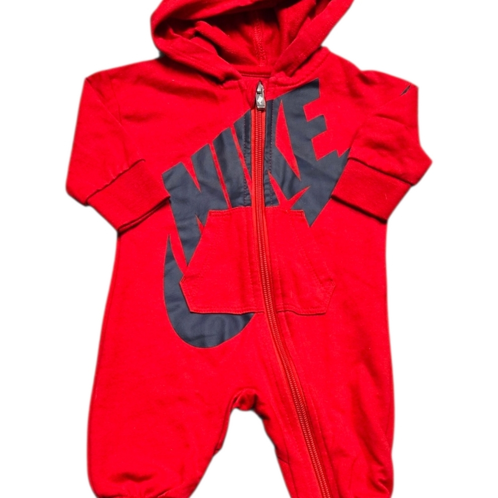 3m Nike Kids Red and Black One Piece Footie